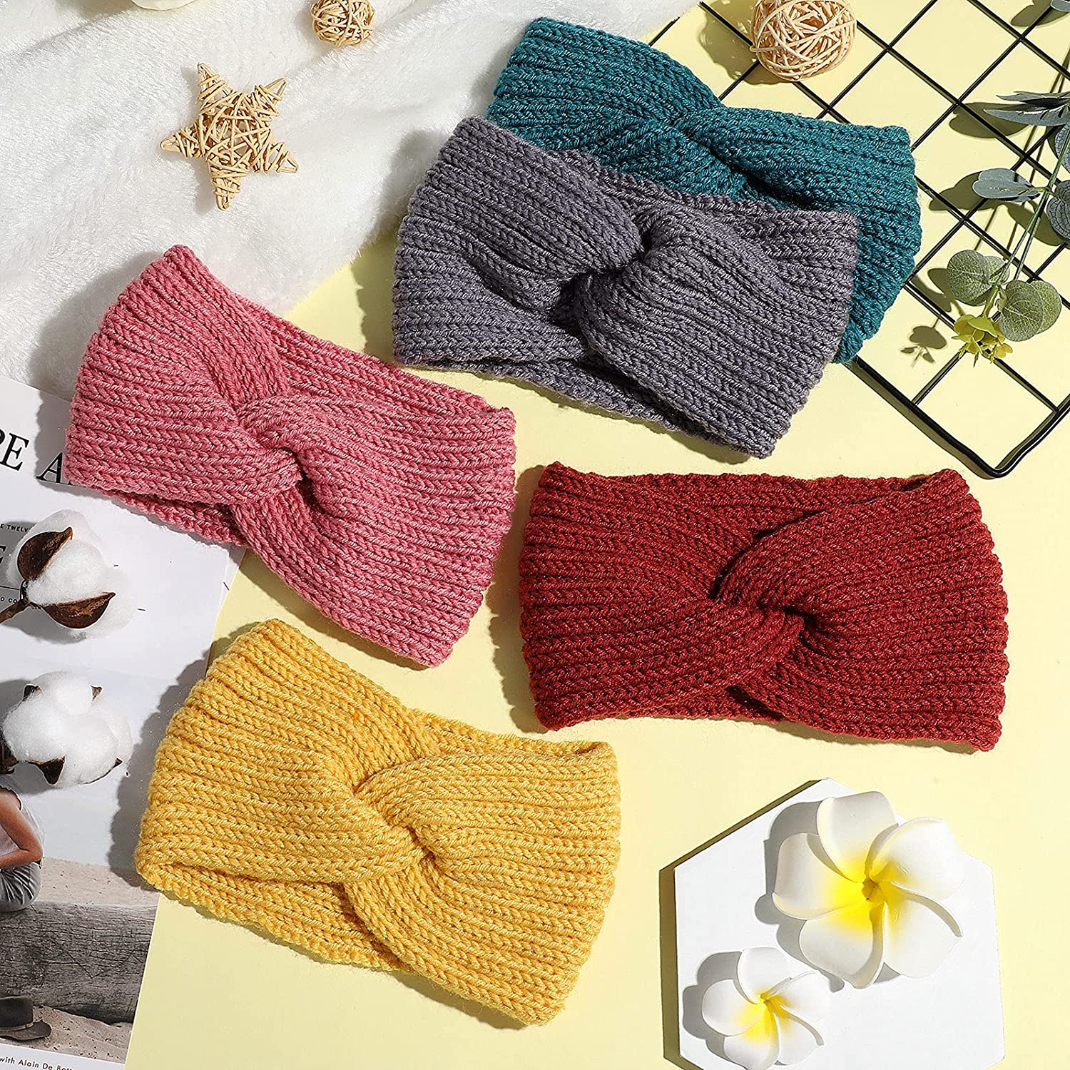 cable knitted headband for women high quality cheap custom warm knitted cross headband knit headband winter
