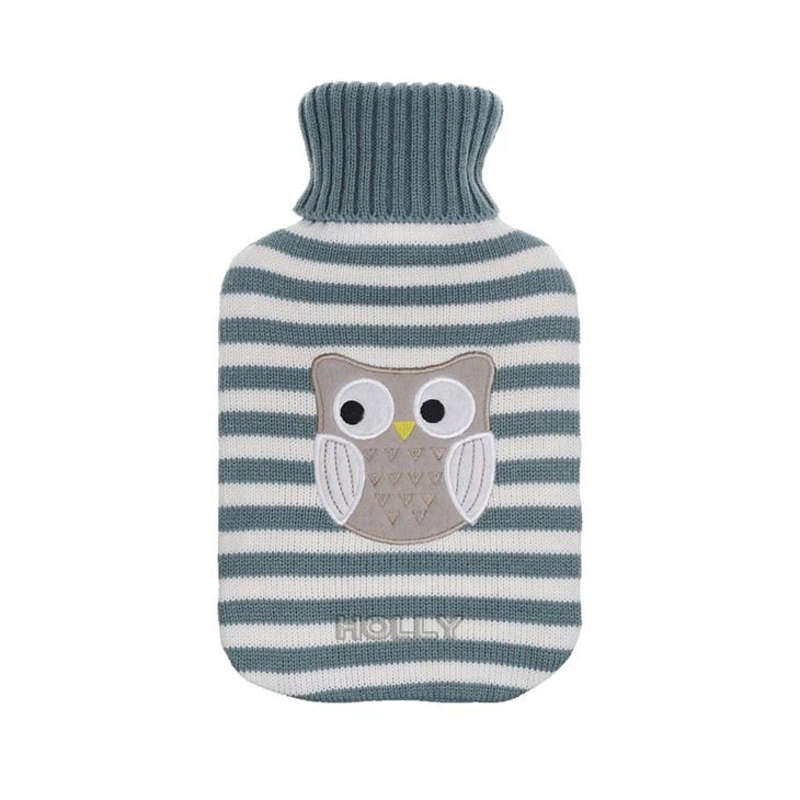 Owl Pattern Knitted Hot Water Bottle Cover